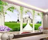 Custom Wallpaper 3d Dreamy 3d Taj Mahal Blue Sky And White Clouds Living Room Bedroom Background Wall Decoration Wallpaper