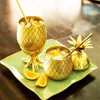 Pineapple Cocktail Cup Moscow Mule Mugs 304 Stainless Steel Pineapple Mug Metal Copper Cups Bar Drinking Tool