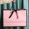 Creative clothing store paper bag bow handbag pink gift bag customizable LOGO