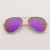 Fashion Aviaton Falsh Mirsher Classic Model Sunglasses Отличное качество сделано реальное uv400 стеклянная металлическая рама Rgafas Lenses Sun 5921209