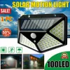 New100LED SOLAR Power Light PIR Czujnik Motion Security Outdoor Ogród Wall Lampa Ściana słoneczna Światła Ludzki Ciało Indukcyjne Wodoodporne Światło schodów