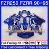 FZRR250 Per YAMAHA stock blu caldo FZR-250 1990 1991 1992 1993 1994 1995 250HM.22 FZR 250 FZR250R FZR 250R FZR250 90 91 92 93 94 95 Carenatura