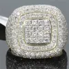 14K Gold Full Diamond Rings for Men Hip-hop Peridot Gemstone Anillos De Bizuteria Wedding Bague Sparkling diamond Jewelry Ring CJ191210