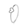 Şaşırtıcı Kalite ile Hollow-out Kalp Yüzük Takı Yeni Sadelik Kalp Şeftali Kaplama Altın Gümüş Boyut 6 10