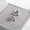 Boucles d'oreilles en argent Sterling véritable pour femmes mignon petit coeur creux boucle d'oreille cadeau pour filles enfants dame R230619