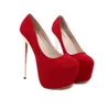 avec boîte 16cm sexy dame discothèque fête chaussures de danse plate-forme en daim rouge talon aiguille pompes de designer mode luxe designer femmes chaussures