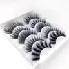 5pairs mixtes styles faux cils de faux cils 3D mink cheveux vaporeux volume plein volume natruels cils plumes de variété évasée