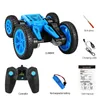 Remotely rotated double-sided stunt car 2.4G child charging deformation toy with light dumper ca