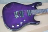 Customizable-6 Strings Purple Electric Guitar with Active Pickups,Rosewood Fretboard,24 Frets