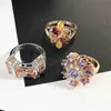 Bague en argent et or Strass colorés Mode Bling Bling Cristal strass haute qualité Bijoux coréens en gros gratuit DHL