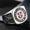 Hotsale Edelstahl schottischer Ritus Freimaurer-Regalia Tempelritter-Rüstung Kreuzringe für Männer mit graviertem Militi Templi Signum