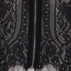 봄 여름 블랙 레이스 여성 탑 중공 셔츠 긴 소매 블라우스 섹시 레이디 오피스 레이디