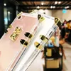 Square Phone Cases For iPhone 15 Pro Max 14 13 12 11 7plus X Bling Metal Clear Crystal Cover Back for iPhone 14 Pro Max 11 Case