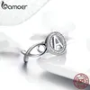 Partihandel-Letter Ring Alphabet En Infinity Geometric Wide Finger Ring Stor Storlek Ringar för Kvinnor 925 Sterling Silver Smycken Gift