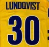 Szwecja Henrik Lundqvist Jersey 30 Team College Vintage Puchar Świata 2016 oddychający dla fanów sportu kolor żółty 5614373