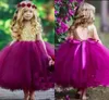 Or Paillettes Tutu Jupe Fleur Filles Robes 2020 Jewel Cou Dos Ouvert Enfant Fille Pageant Robes Toddler Party Anniversaire Robe De Bal AL3843