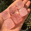 6 шт., довольно натуральный розовый кварц, кубический кристалл, полированные камни, куб, коллекционные минералы, образец для домашнего декора6248517