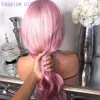 Free part kylie jenner style body wave Synthetic full Lace Front Wig Pink Wig Natural Hairline Heat Resistant Fiber Glueless Wigs For Women