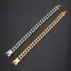 Modeheren armbanden 14k gouden ketens Cuban link armband punk hiphop sieraden goud zilveren kleurstïne -strass ontwerper armband mannen voor 310y