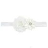 24Pcs Baby Rhinestone Flower Headband /Pearl Flower Headwear / Baby Girl Elastic Hair Accessories