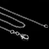 1mm 925 sterling silverkedjor smycken diy mode kvinnor gåvor rolo länk kedja halsband med hummer clasps 925 stämpel 16 18 24-30 tum