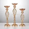 Creative hollow gold/ silver metal candle holder wedding table centerpiece flower vase rack home and hotel road lead decoration