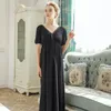 2020 Summer Sutwear Vintage biała bawełniana koszulka nocna Plus Size Women Home Wear Sukienka nocna na nocną bieliznę T630314R