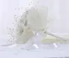 Pearl Silk Bridal Bouquet Romantic Rose Hand Flowers Ribbon Wedding Bridesmaid Floral Decoration