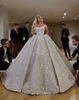 Crystal Ball Gown Dresses Off Shoulder Bridal Gowns Shiny Rhinestones Dubai Saudi Arabic Wedding Dress Plus Size 0505