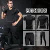Men039s Compression Sportswear Gym Poruszanie garniturem sportowym koszykówka ciasne ubrania Zestaw treningowy fitness