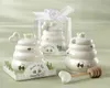 100pcs "Meant to Bee" Ceramic Honey Pot Wedding Gift Porcelain Honey Jar Wedding gifts and Favors Supplies lin4496