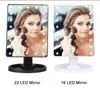 Espejo de maquillaje de pantalla táctil LED Mirror de tocador profesional con 16/22 luces LED Health Beauty Countertop ajustable 360 ​​Rotación