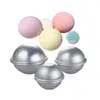 Molde de pastel de bomba de baño, molde de esfera de bola de aleación de aluminio 3D, molde para hornear pasteles, 4,7 cm, 5,7 cm, 6,7 cm