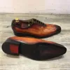 Sipriks designer abito da uomo in pelle patinata oxfords scarpe da smoking formale in vera pelle di mucca italiana suola in gomma stringata da uomo 44