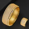 Colar Brincos Colar LARRAURI Nova Moda Design Romântico Pulseira Aberta Anel Conjunto de Jóias para Mulheres Aniversários de Casamento Noivado de Noiva