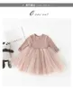 Baby Girls Dress Kids Cute Long Sleeve Star Printed Knitted Patchwork Gauze Dresses Children Spring Autumn Fashion kids Dress Colthing