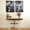 Mode toilet sexy vrouw canvas prints moderne bar meisje roken en drinken in toilet schilderij foto poster1089687