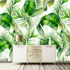 Custom Mural Wallpaper 3D Green Leaf Tropical Plants Wall Painting Living Room TV Sofa Bedroom Home Decor Papel De Parede Sala