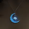 Colliers pendentif lumineux lune brillant collier gemme charme bijoux argent plaqué femmes pierre perles collier ras du cou cadeaux 8060359