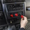 ABS Red Air Conditioner Button Decoration For Jeep Wrangler TJ 1997-2006 Second Generati Factory Outlet Auto Internal Accessories