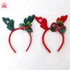 Christmas Bow Headband Deer Elk Antler Xmas Gift Hat Snowflake Cosplay Party Hair Sticks Accessories Head Band