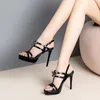 VERCONAS Woman Sandals Woman Pumps Design Summer Genuine Leather Crystal Decoration Pointed Toe Thin Heeled Shoes1