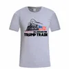 Homens Donald Trump Trem T-Shirt O-pescoço Camisa de Manga Curta EUA Bandeira Manter Americano Grande carta Tops T TODOS A BORDO DA Camisa LJJA2951