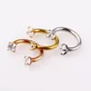 3 Colors CZ Mini Titanium Nose Rings Body Piercing Jewelry Stainless Steel Jewelry Open Hoop Earrings Studs Non Piercing Rings