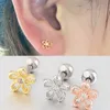 Women Charm Flower Screwback Stud Earring Ear Bone Nail Jewelry No Fading No Allergies Safe Sleeping Without Picking