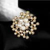 Fashion Bride Wedding Pearl Crystal Flower Brooches Pins Shirts Jackets Coat Lapel Decor Women Girl Jewelry