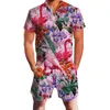 Nieuwe Hawaiiaanse Tijger Print 3D Rompertjes Mannen Jumpsuit Playsuit Harem Cargo Overalls Zomer Casual Rits Beach Heren Sets