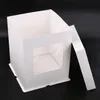 8-дюймовый фондант торт бумажная коробка с прозрачным окном пекарня подарочная упаковка день рождения торт Белая упаковочная коробка LX1636