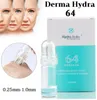 Hydra Roller 64 pinos Titânio Microneedle dermaroller Carimbo com tubo de gel 10ml Agulha 0,25mm 0,5mm 1,0mm