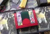 5A Top -Qualität 523155 Ophidia Card Hülle Kurzer Brieftasche Leinwand Leder Flora Print Münztasche Come Dust Bag Box 262c
